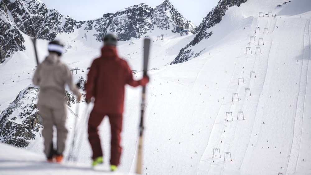 Pistes op de Stubaier gletsjer.